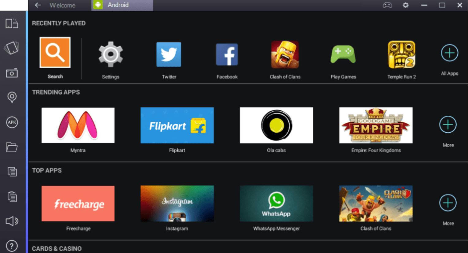 Download the Apps on Bluestacks