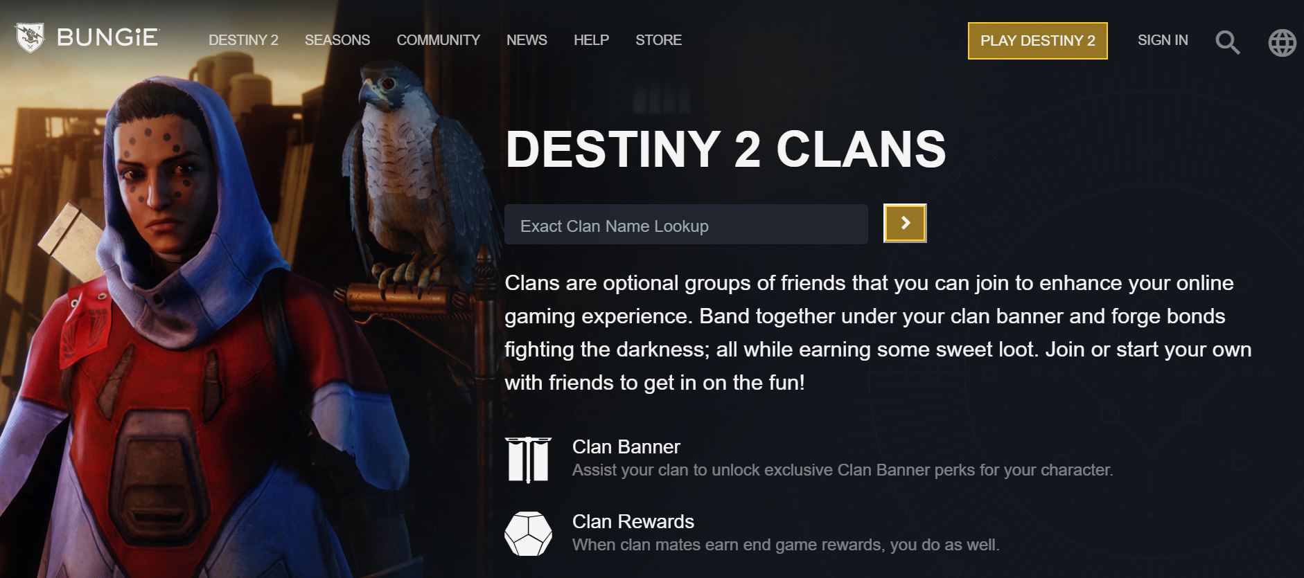 Making Clan of Destiny 2 Via Bungie Website